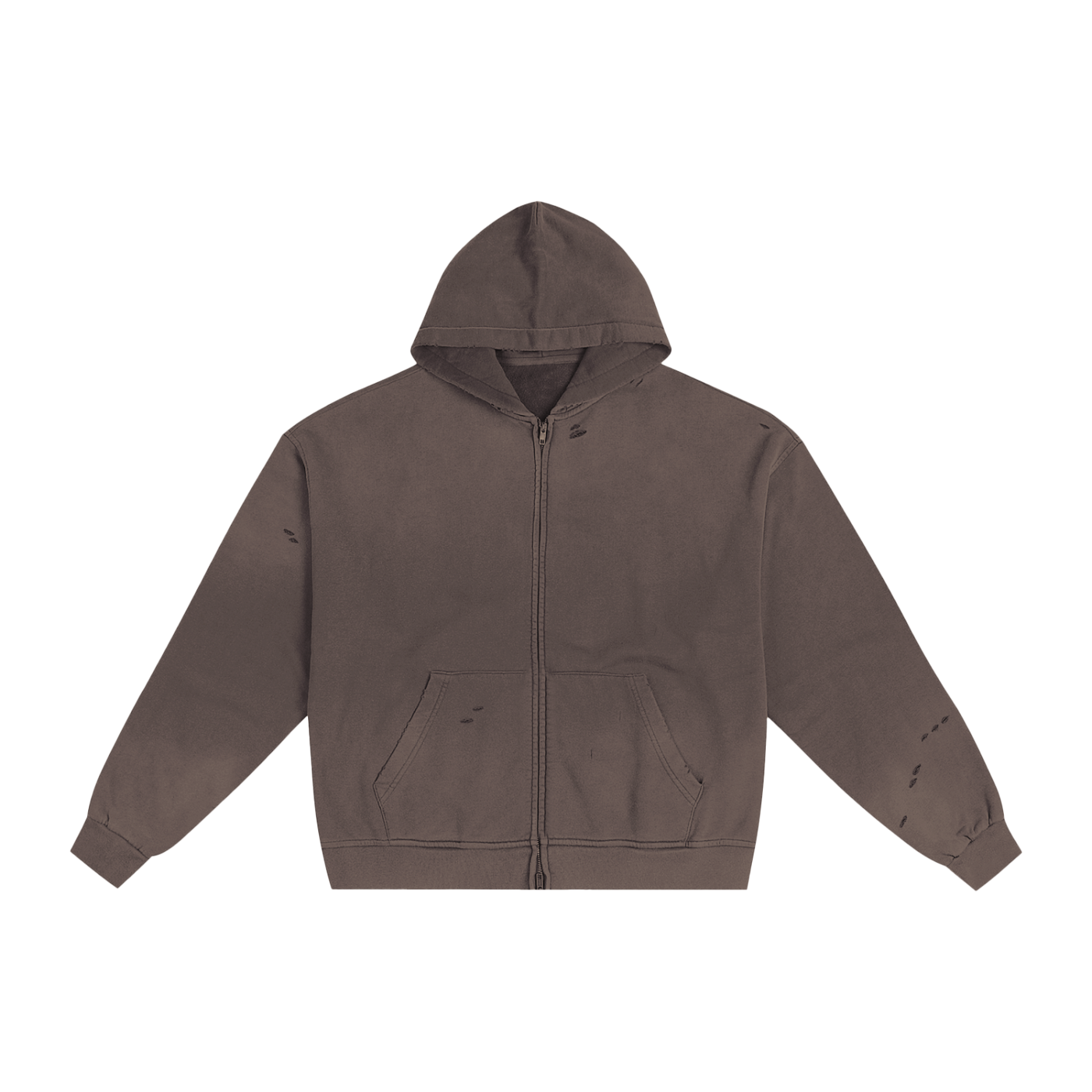 Hand-Frayed Sunfade Zip Hoodie