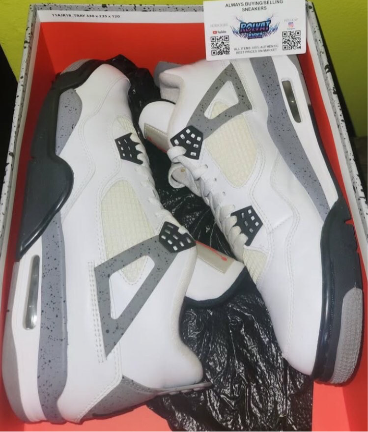 SIZE 8.5 WHITE CEMENT 4S 2012 PAIR WITH OG BOX