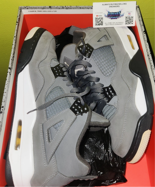 SIZE 8.5 AIR JORDAN 4 COOL GREY WITH ORIGINAL BOX