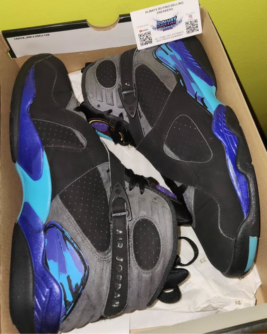 SIZE 10.5 AIR JORDAN 8 AQUA WITH OG BOX