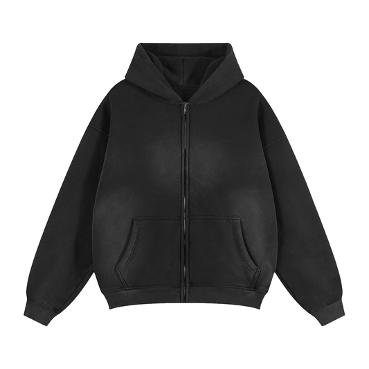 Sunfade Two-way Zipper Boxy Hoodie